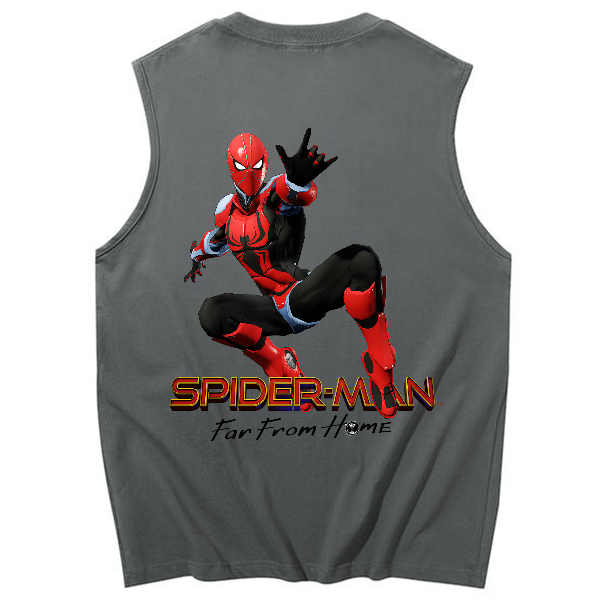 （画像用） Spider Man スパイダーマン コットン100％タンクトップ（背面プリント）